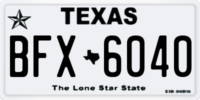 TX license plate BFX6040