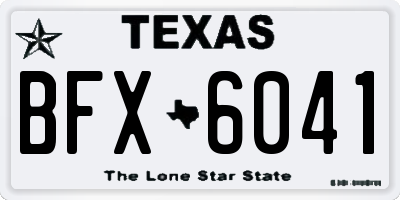 TX license plate BFX6041