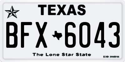 TX license plate BFX6043