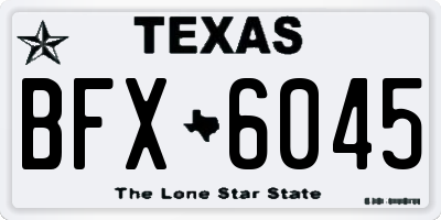 TX license plate BFX6045