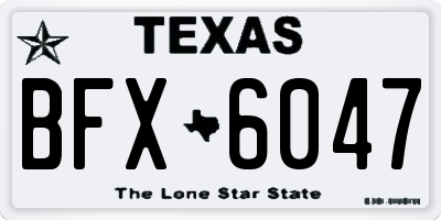 TX license plate BFX6047