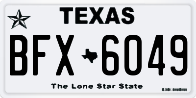 TX license plate BFX6049