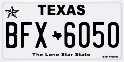 TX license plate BFX6050