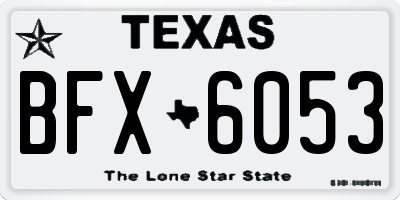 TX license plate BFX6053