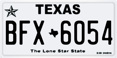 TX license plate BFX6054