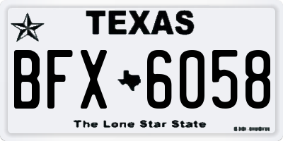 TX license plate BFX6058