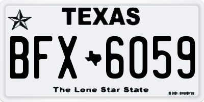 TX license plate BFX6059