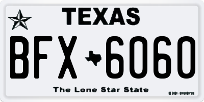 TX license plate BFX6060