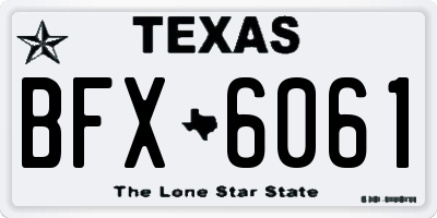 TX license plate BFX6061
