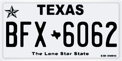 TX license plate BFX6062