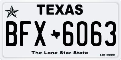 TX license plate BFX6063