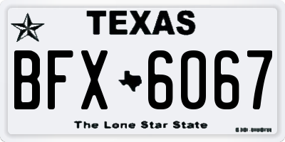 TX license plate BFX6067