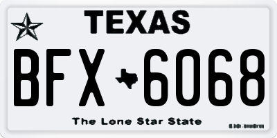 TX license plate BFX6068