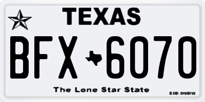 TX license plate BFX6070