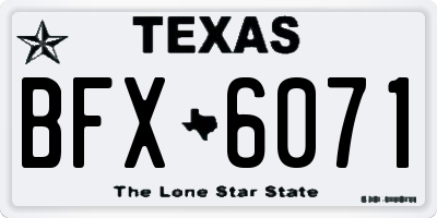 TX license plate BFX6071