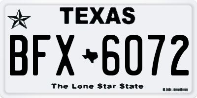 TX license plate BFX6072