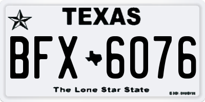 TX license plate BFX6076