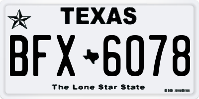 TX license plate BFX6078