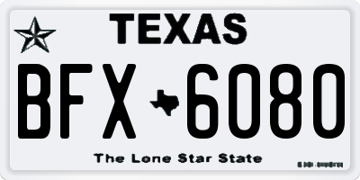 TX license plate BFX6080