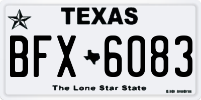 TX license plate BFX6083