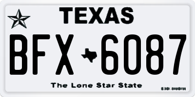 TX license plate BFX6087