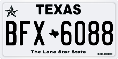 TX license plate BFX6088