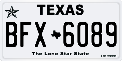 TX license plate BFX6089