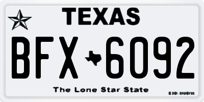 TX license plate BFX6092