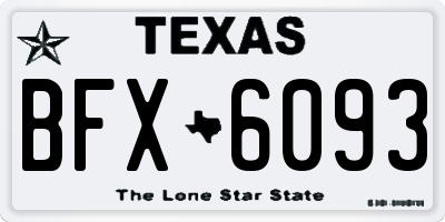 TX license plate BFX6093