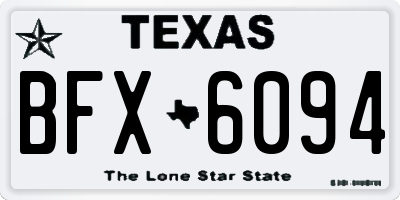 TX license plate BFX6094