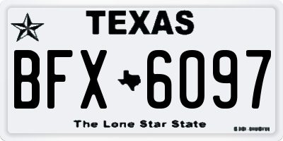 TX license plate BFX6097