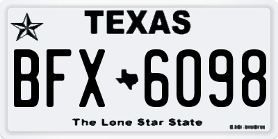 TX license plate BFX6098