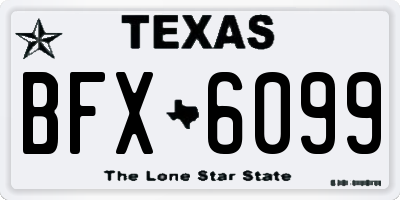 TX license plate BFX6099