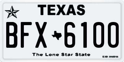 TX license plate BFX6100