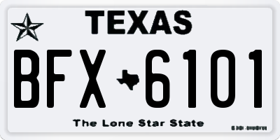 TX license plate BFX6101