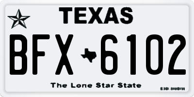 TX license plate BFX6102