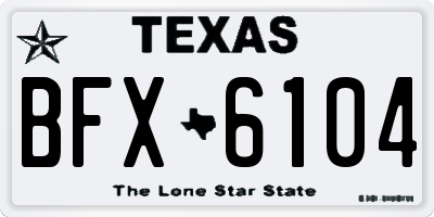 TX license plate BFX6104