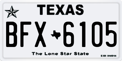 TX license plate BFX6105