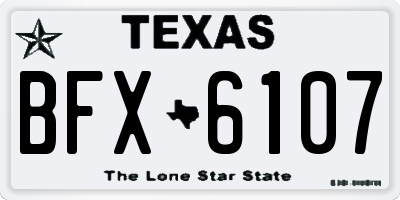 TX license plate BFX6107