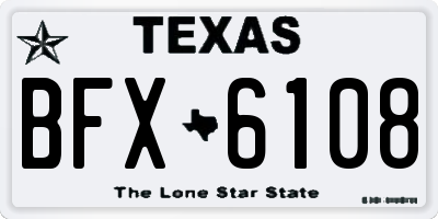 TX license plate BFX6108