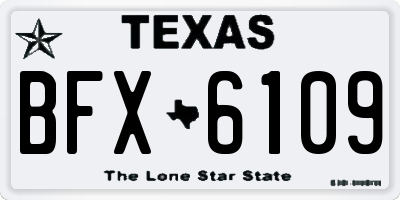 TX license plate BFX6109