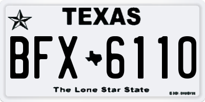 TX license plate BFX6110
