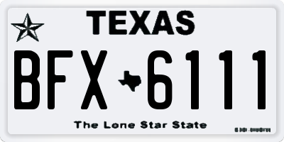 TX license plate BFX6111
