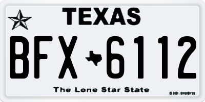 TX license plate BFX6112