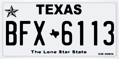 TX license plate BFX6113