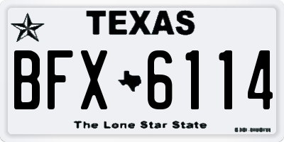 TX license plate BFX6114