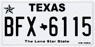 TX license plate BFX6115
