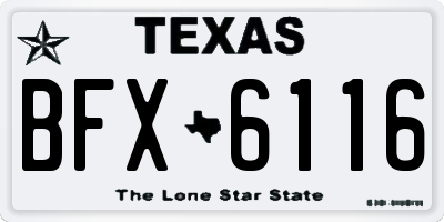 TX license plate BFX6116