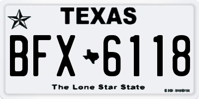 TX license plate BFX6118