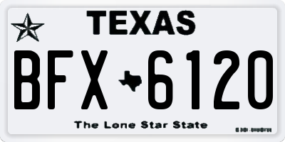 TX license plate BFX6120